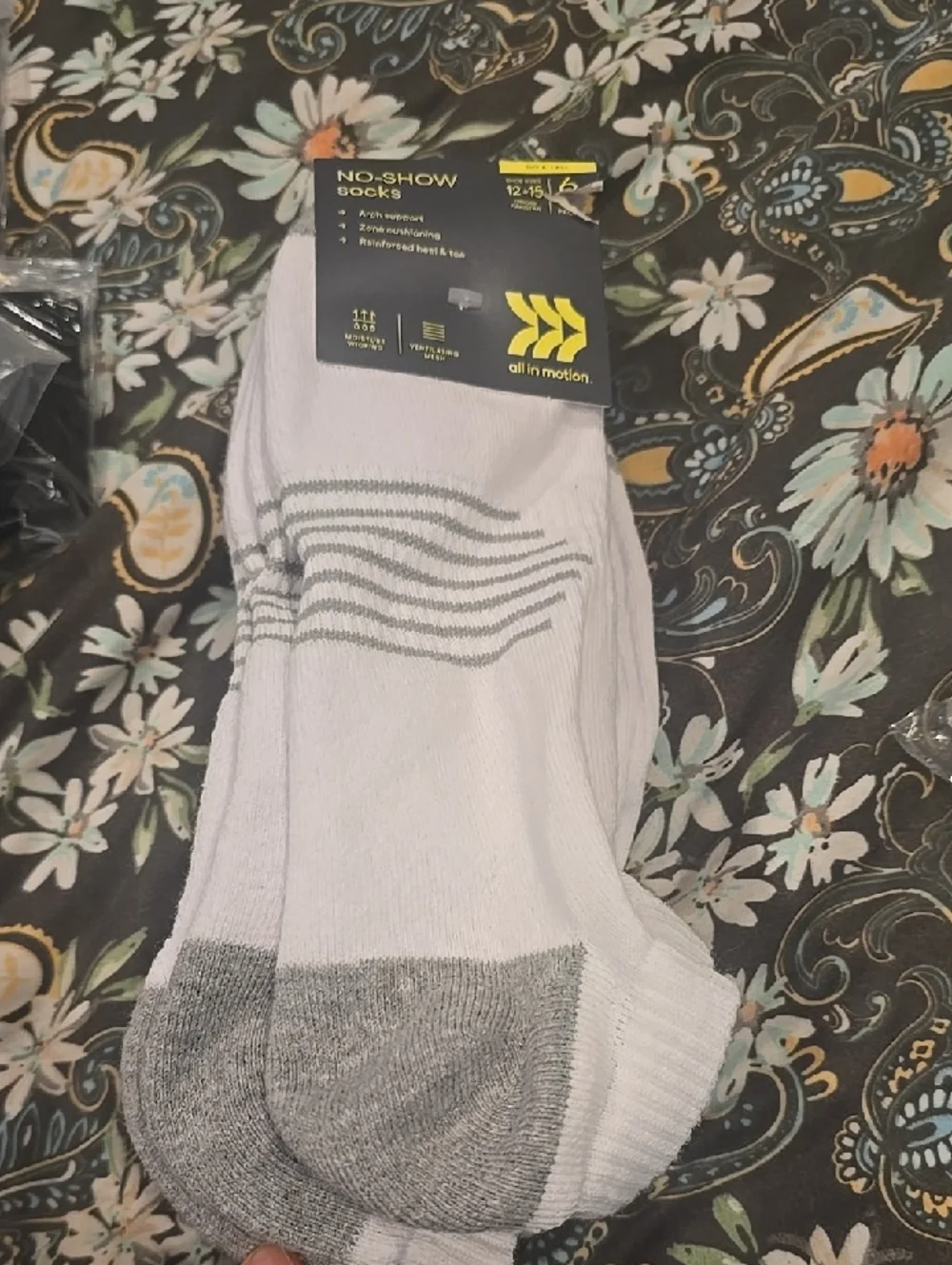 ❤️10/$40 New all in motion Men's White Athletic Socks Big Tall Sz 12-15 6 Pak